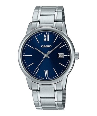 Casio MTP-V002D-2B3UDF HERREN UHR STAHL BLAU DATUM 38mm UNTERPREIS