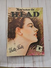 Vtg Walter Foster Art Book How To Draw The Head 17 Art Books Color B W Drawings