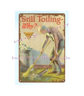 modern wall decor National Service Bureau Still Toiling metal tin sign
