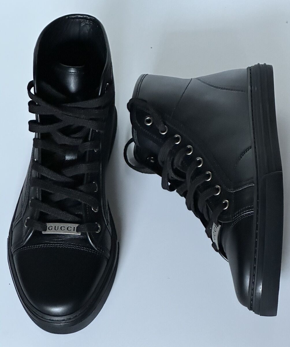 NIB Gucci Leather Black High-top Sneakers 7.5 US (Gucci 7G NIB Gucci Leather Black High-top Sneakers 7.5 US (Gucci 7G