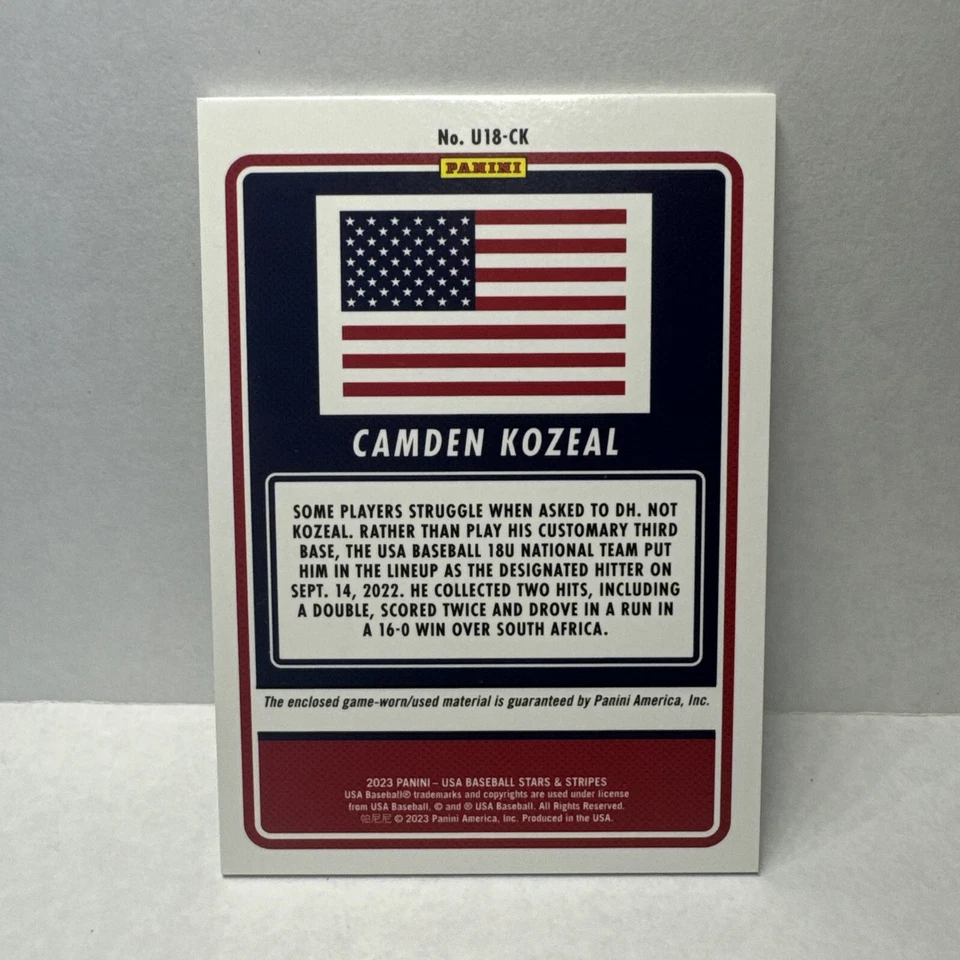 Camden Kozeal 2023 Stars & Stripes - USA U-18 World Cup TAG RELIC - 3/8 - Image 3 of 4