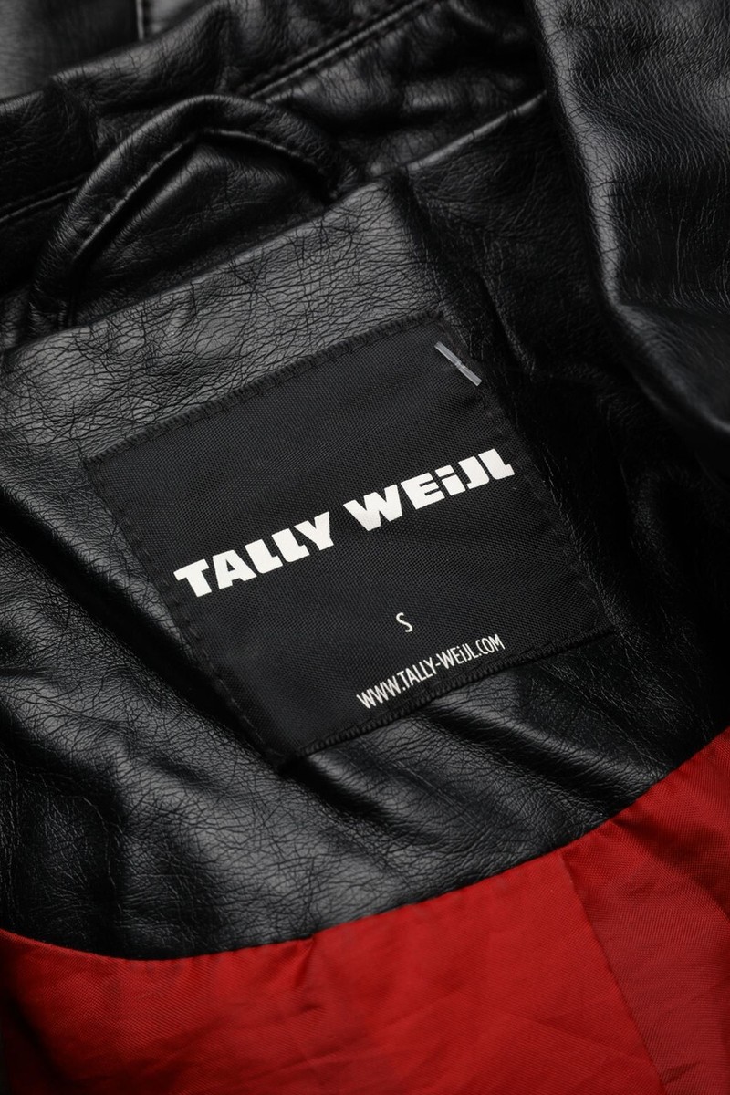 TALLY WEiJL Kunstlederjacke Lederjacke Faux Leather Biker Stil S schwarz