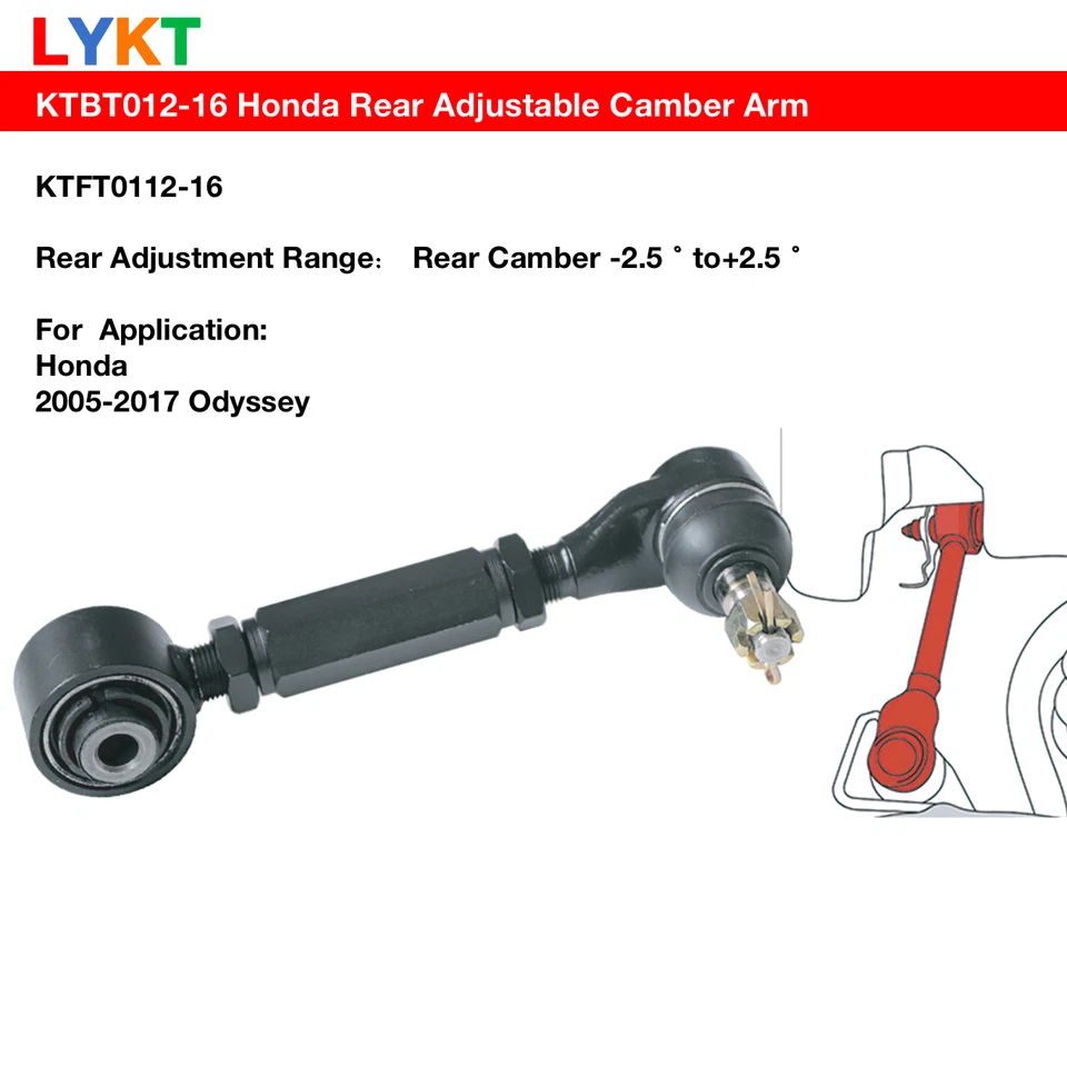 LYKT 2pcs Rear Adjustable Camber Control arms Kit for Honda Odyssey 2005-2017 Foto 2 de 4
