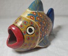 Hand Painted Mexican Ceramic Folk Art Fish 4" Wide — photo 2