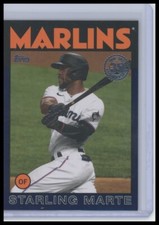 2021 Topps #86B-42 Starling Marte 1986 Topps Baseball 35th Anniversary Black