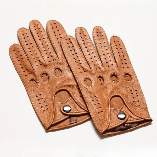 Men's Motorcycle Genuine Leather Gloves Sheepskin Gloves Fashion Women's Black - Picture 1 of 34