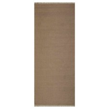 Eco-Friendly Hand Woven Flat Weave Kilim Wool Area Rug Solid Cream BBD00111