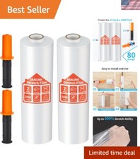 Industrial Stretch Wrap, 15" x 1000', 2 Pack - 800 Stretch for Secure Packaging