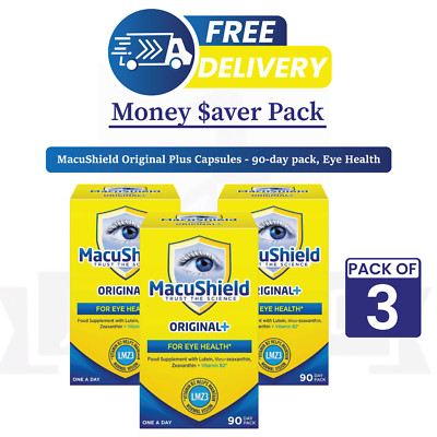 MacuShield Original Plus 90 Count Vision Support & Vitamin B2 Bundle - PACK OF 3