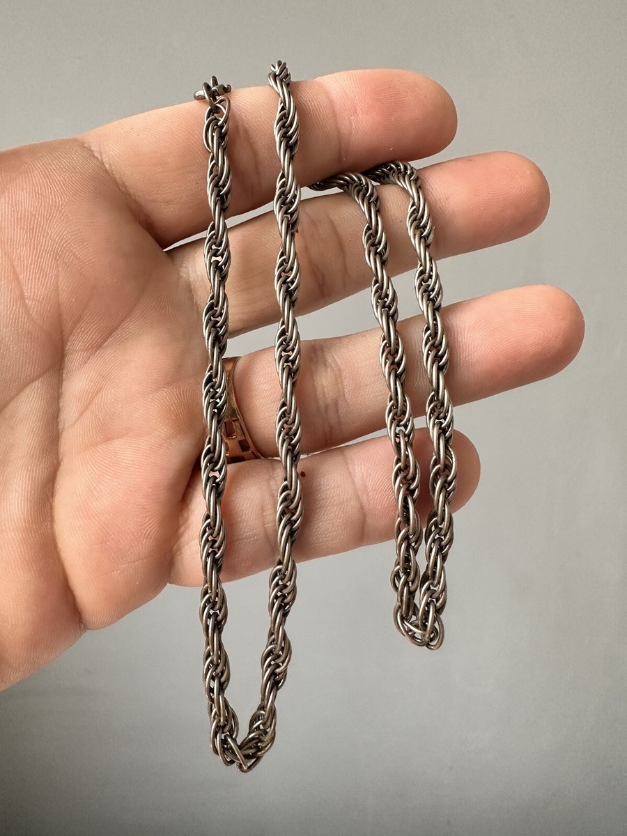 Vintage Sterling Silver 875 Men's Women's Necklace Chain Jewelry