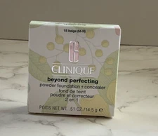 Clinique Beyond Perfecting Powder Foundation +Concealer 15 Beige{M-N} 0.51oz NIB