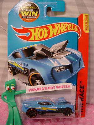 2015 Hot Wheels TWINDUCTION #176 WIN☆Blue; Orange rim☆HW Race