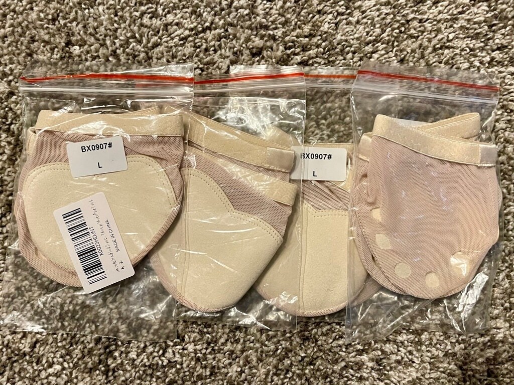 SAOLA Scarpe da ballo Simcotic mezza suola balletto lirico nudo taglia L (7 8) (4 paia)