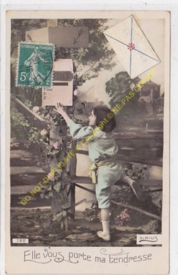 CPA Old Postcard Vintage Kind Child 722 Sirius Ausschnitte Brief ca1915