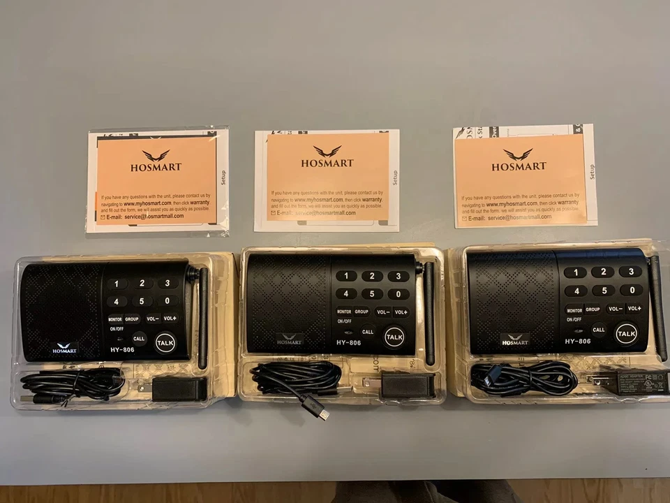 Wireless Intercom System Hosmart 1/2 Mile LONG RANGE 6-Channel Security Wireless - Image 3 of 4