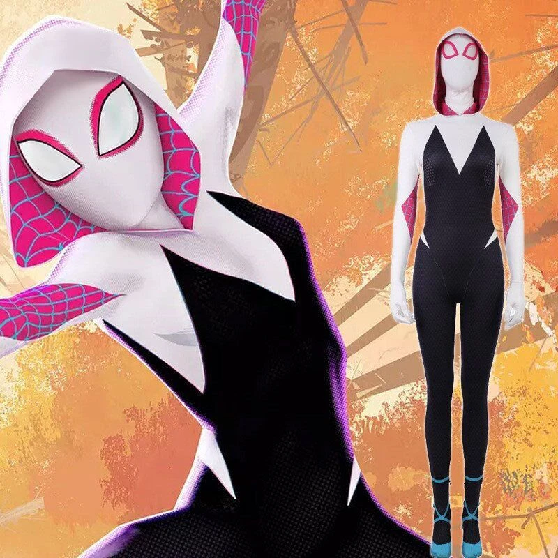 Women Spider Gwen Stacy Costume Spider-Gwen Cosplay Jumpsuit