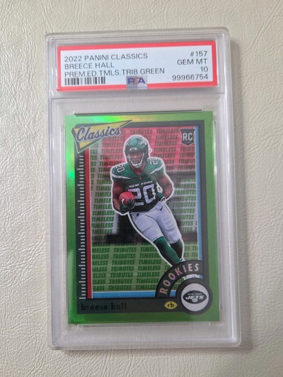 Breece Hall Panini Classics #157 Premium Edition Timeless Tributes Green