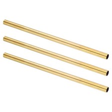 3 St&uuml;ck Messing Rundrohr 9,5mm AD, 0,5mm Wandst&auml;rke, 200mm L&auml;nge, Nahtloses Rohr