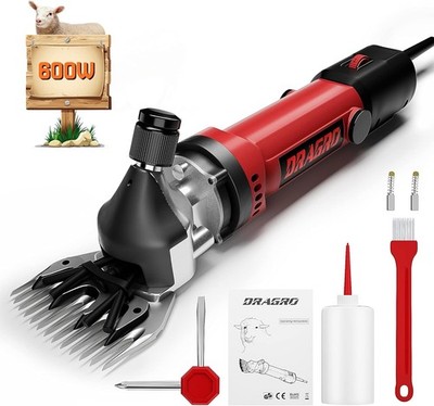 Sheep Shears 600W, Electric Sheep Clippers Professional with 2 Blades, 6 Speed H