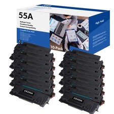 10x High Yield CE255A Toner for HP 55A LaserJet Pro 500 MFP M521dw M521dn M521dz