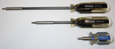 3 x Magna Products Magnetic Hex Bit Screwdrivers - made in the U.S.A.