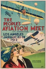 Vintage Aviation California United States America Travel Advertisement Poster