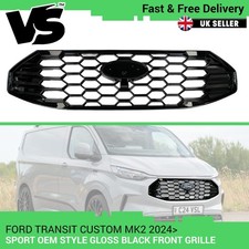 FOR TRANSIT CUSTOM 2024  OEM STYLE  SPORT HONEYCOMB GLOSS BLACK FRONT GRILLE