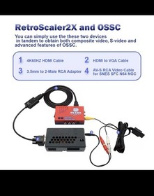 RetroScaler2x AV to HDMI Up-Scaler Converter Line-Doubler Retro Consoles Tink
