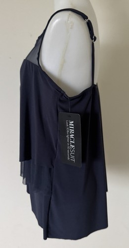NEW Miraclesuit Illusionist Mirage Tankini Top Underwire Size 16 Navy - Picture 5 of 11