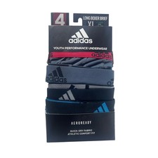 Adidas Youth Performance Long Boxer Briefs 4 Pack XLarge 18-20 Aeroready NEW