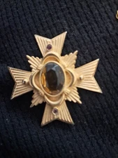 Avon Allegro Collection Maltese Cross Brooch Or Pendant Vintage 1983 Signed