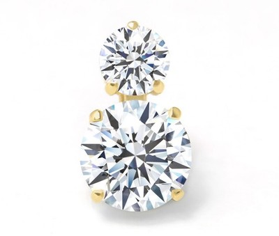 Diamond pendant in 585 yellow gold, 2.43ct; solitaire 1.93ct, Si1; + IGI certificate!