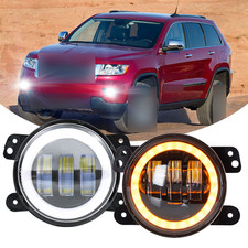 Pair 4 Inch Bumper Led Halo Fog Lights For Jeep Grand Cherokee 2011 2012 2013 Pair 4 Inch Bumper Led Halo Fog Lights For Jeep Grand Cherokee 2011 2012 2013