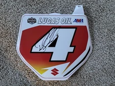 RICKY CARMICHAEL Signed #4 Lucas Oil AMA Motocross Bike Number Plate