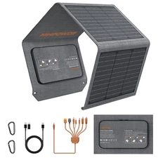 MHPOWOS 40 watt USB Solar Panel Type C Solar Panel Charger Foldable for Camping