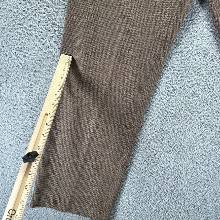Vintage Polo Ralph Lauren Dress Pants Mens 38x31 Brown Wool Knit Blend Stretch - Image 4 of 4
