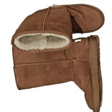 UGG Boots Womens Chestnut Classic Tall Sheepskin Lined Suede Winter Slip On