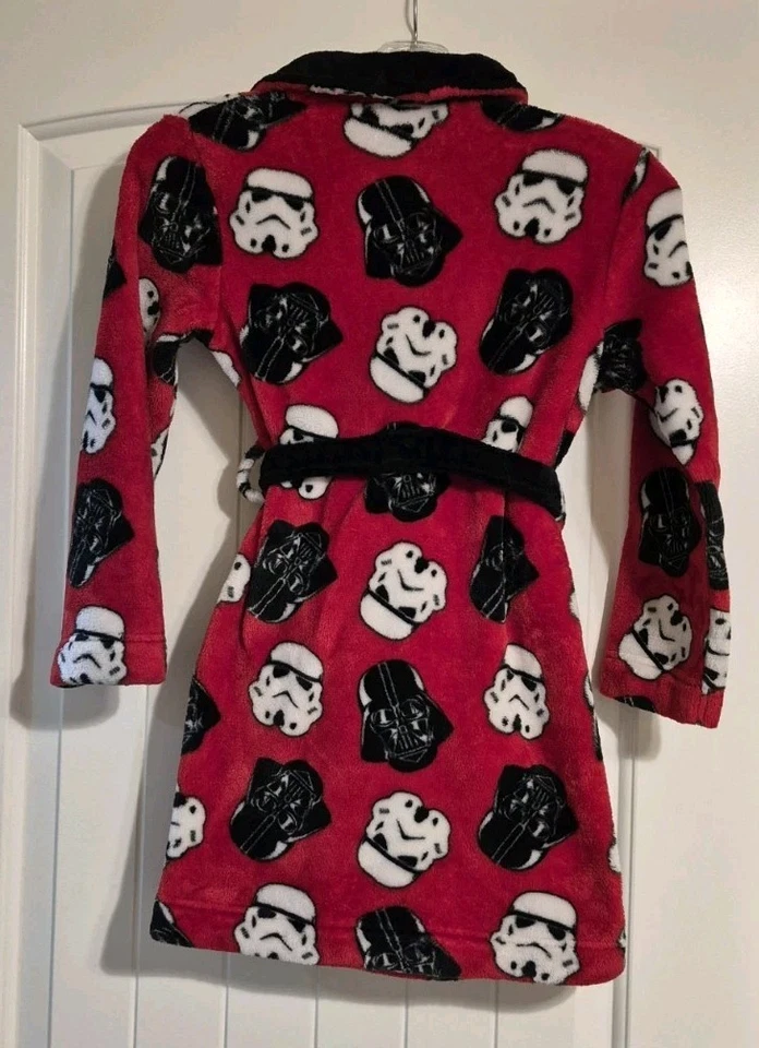Lindo bata suave rojo/blanco/negro de Star Wars con personajes de Star Wars niños talla 8 Foto 3 de 4