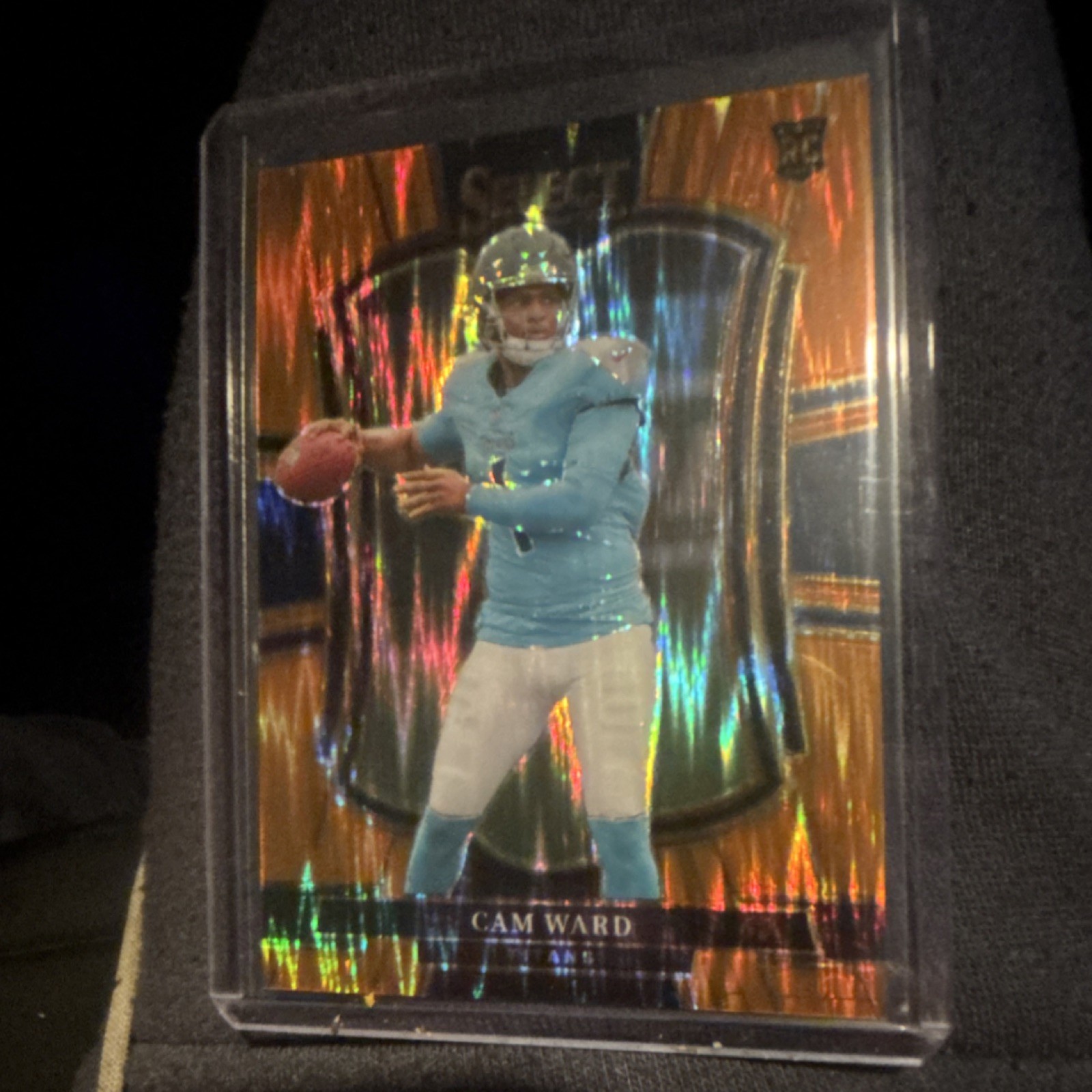 2025 Panini Select Orange Shock Prizm #126 Cam Ward Rookie Titans /399