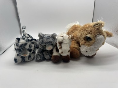 Aurora Plush Set Of 4 Clydesdale Flopsy Snow Leopard Lily Kitty Pinto Pony
