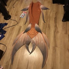 USED silicone mermaid tail size L w/ built-in silicone monofin, READ FOR INFO