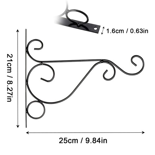 2 szt. Wiszący na ścianie uchwyt na lampkę kwiatową, uchwyt na rośliny Uchwyt ścienny Hak 25cm... - Zdjęcie 2 z 7