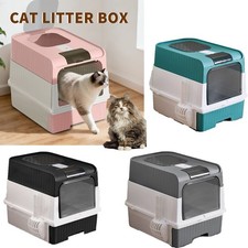 Fully Enclosed Extra Cat Litter Box Large Drawer Style with Scoop Foldable
