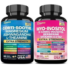 Cortisol  Myo-Inositol Supplement 13-in-1 Soothe  Smooth Bundle 150 Capsules