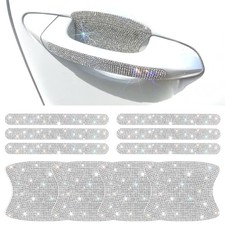 10 PCS Bling Car Door Handle Protector, Shiny Crystal Rhinestone Anti White