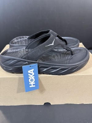 Hoka Ora Recovery Flip Flops Thongs Slides Black US Women Size 9 NWT