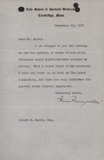 FELIX FRANKFURTER - TYPED LETTER SIGNED 11/22/1937