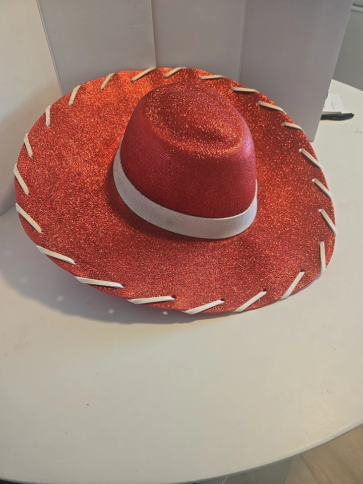 Disney Jessie Brillante Vaquera Sombrero Rojo Dorado Vestir Juego Disfraz Halloween Foto 3 de 4