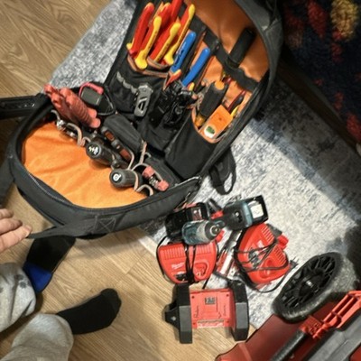 Milwaukee Mixed Tool Set Box - Screwdrivers, Pliers, Sockets, Wrenches, Red/Bla 