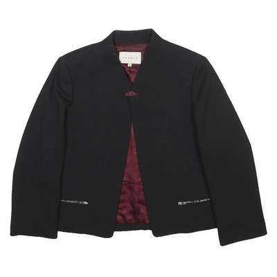 SANDRO Damen Schwarze Jacke aus Polyester-Mischgewebe, Unifarben, Reißverschluss